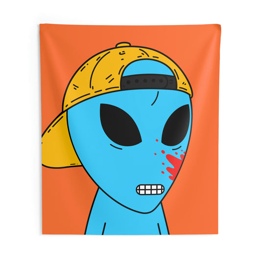 Alien Blue Blood Visitor Indoor Wall Tapestries