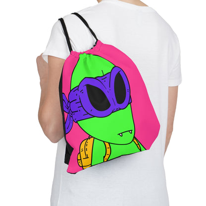 Green Vampire Alien Purple Ninja Mask Mochila amarilla Visitante al aire libre Mochila saco