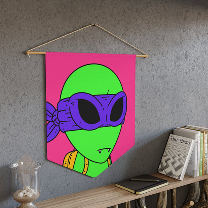 Green Ninja Turtle Visitor Alien Pennant