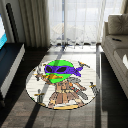 Ninja Sword Turtle Alien Soldier Visitor 751 Round Rug