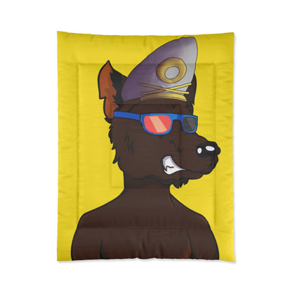 Wolf Cyborg Sailor Hat Shirtless Sunglasses Brown Fur Bed Room Blanket Comforter