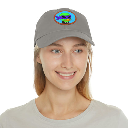 Visitor 751 Alien Dad Hat with Leather Patch (Round)