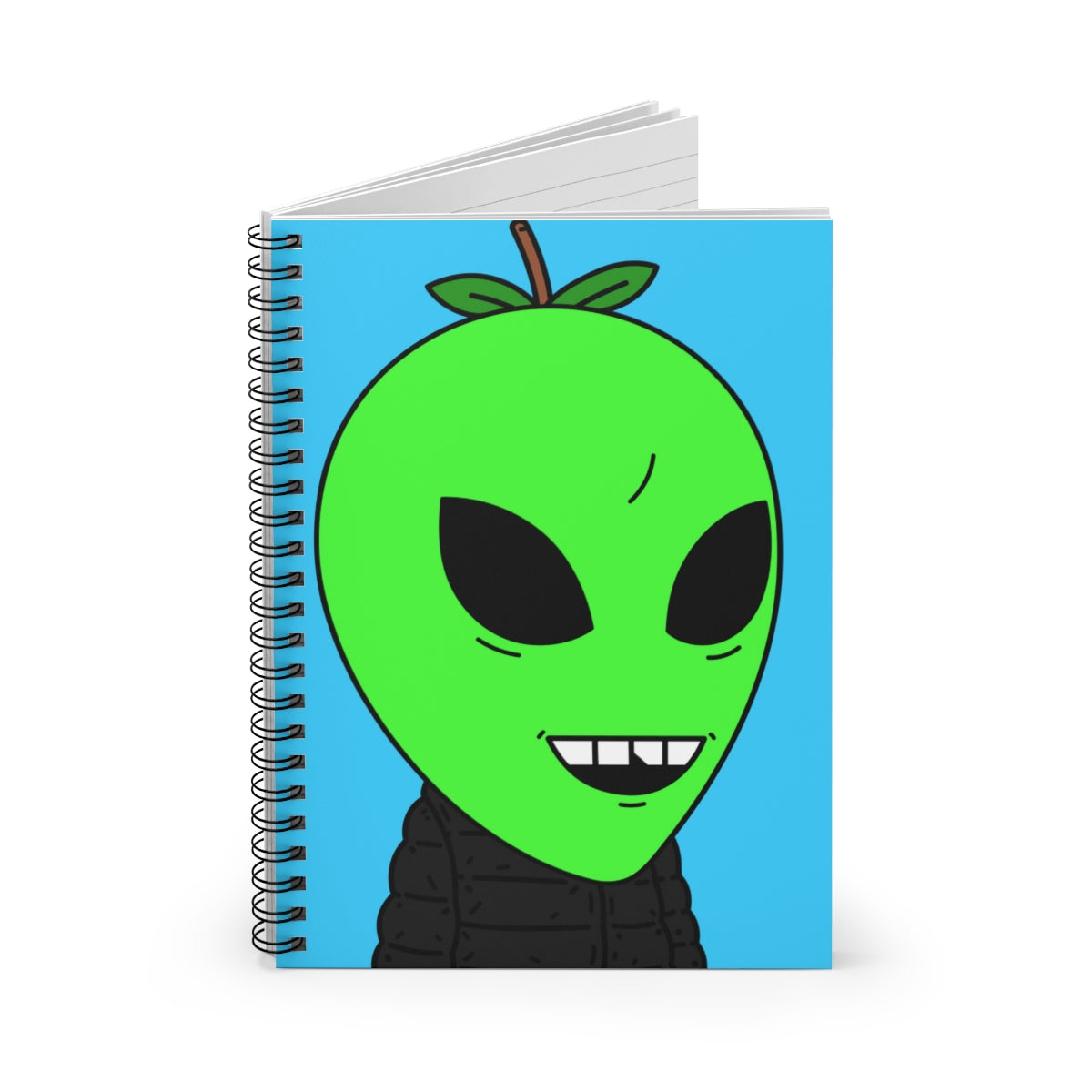 Teacher Apple Alien Space Spiral Notebook - Ruled Line