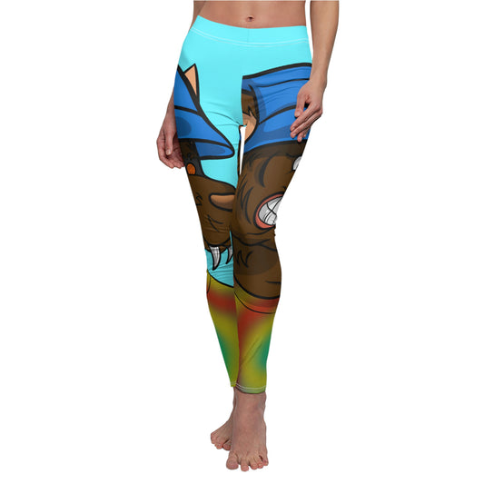 Tiedye Werewolve wolf Women's Cut & Sew Casual Leggings