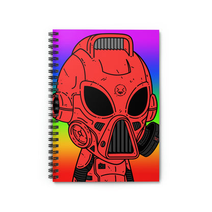 Pride Rainbow Robot Cyborg Alien Spiral Notebook - Ruled Line