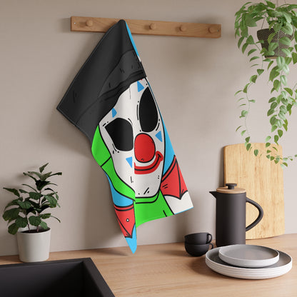 Clown Visitor Green Alien w/ Devil Wings Kitchen Towel