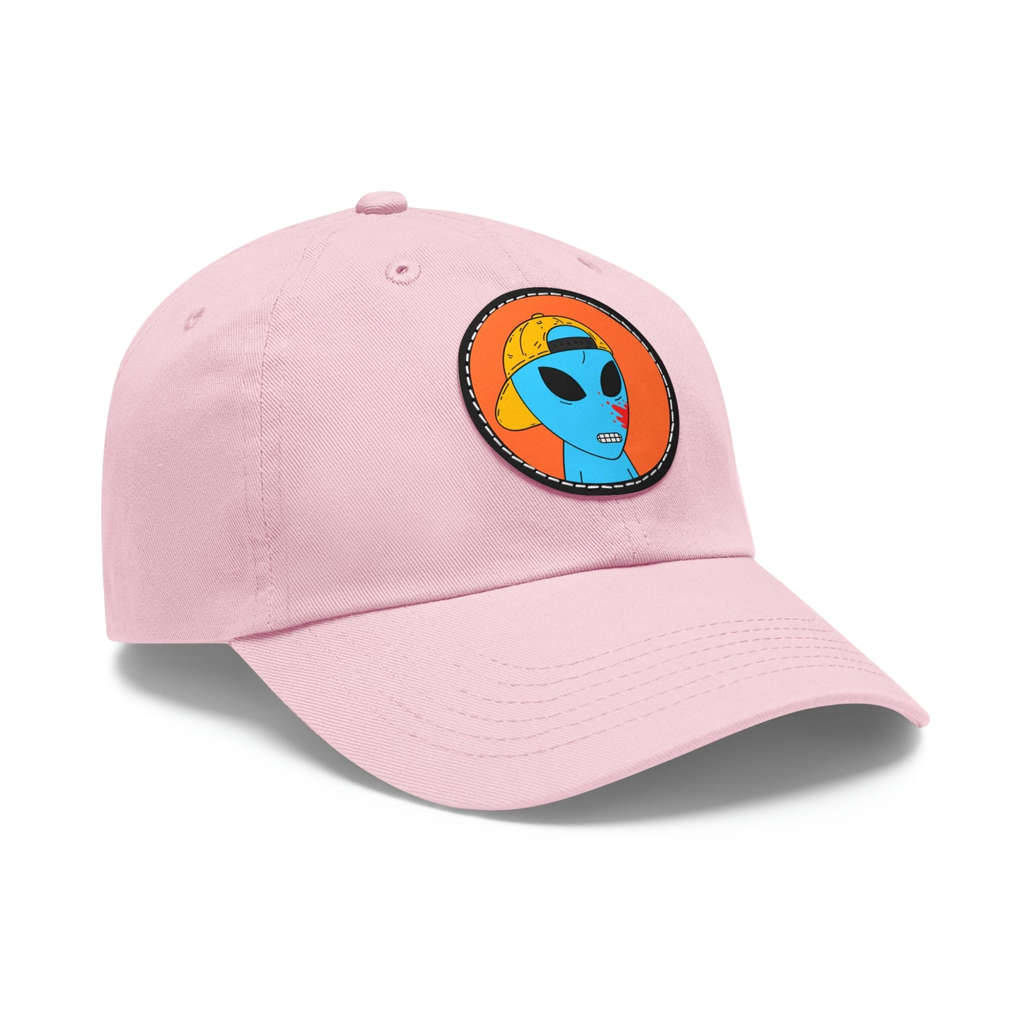 Blue Blood Alien Visitor Dad Hat with Leather Patch (Round)