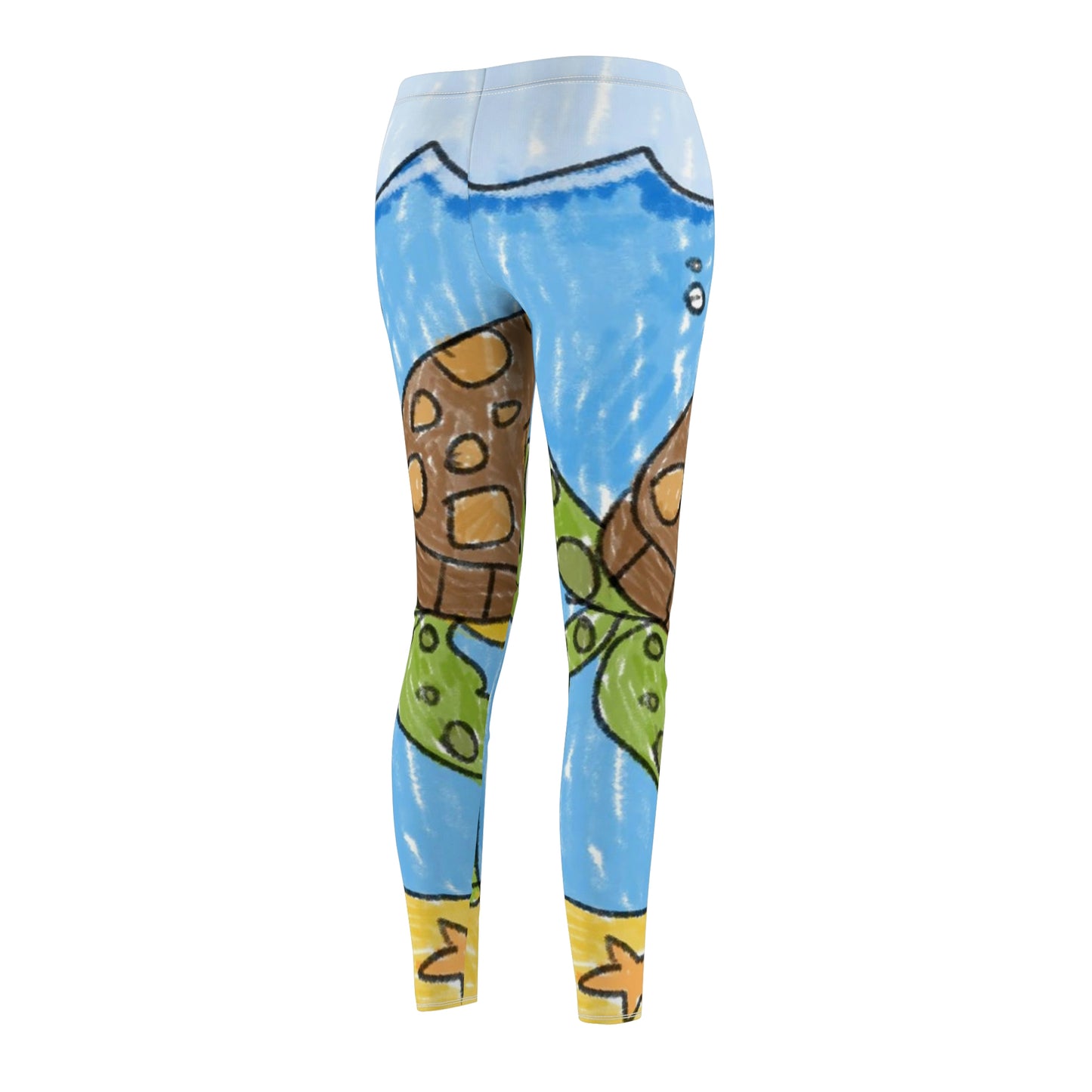 Sea Turtle Beach Sand Ocean Women's Cut & Sew Casual Leggings