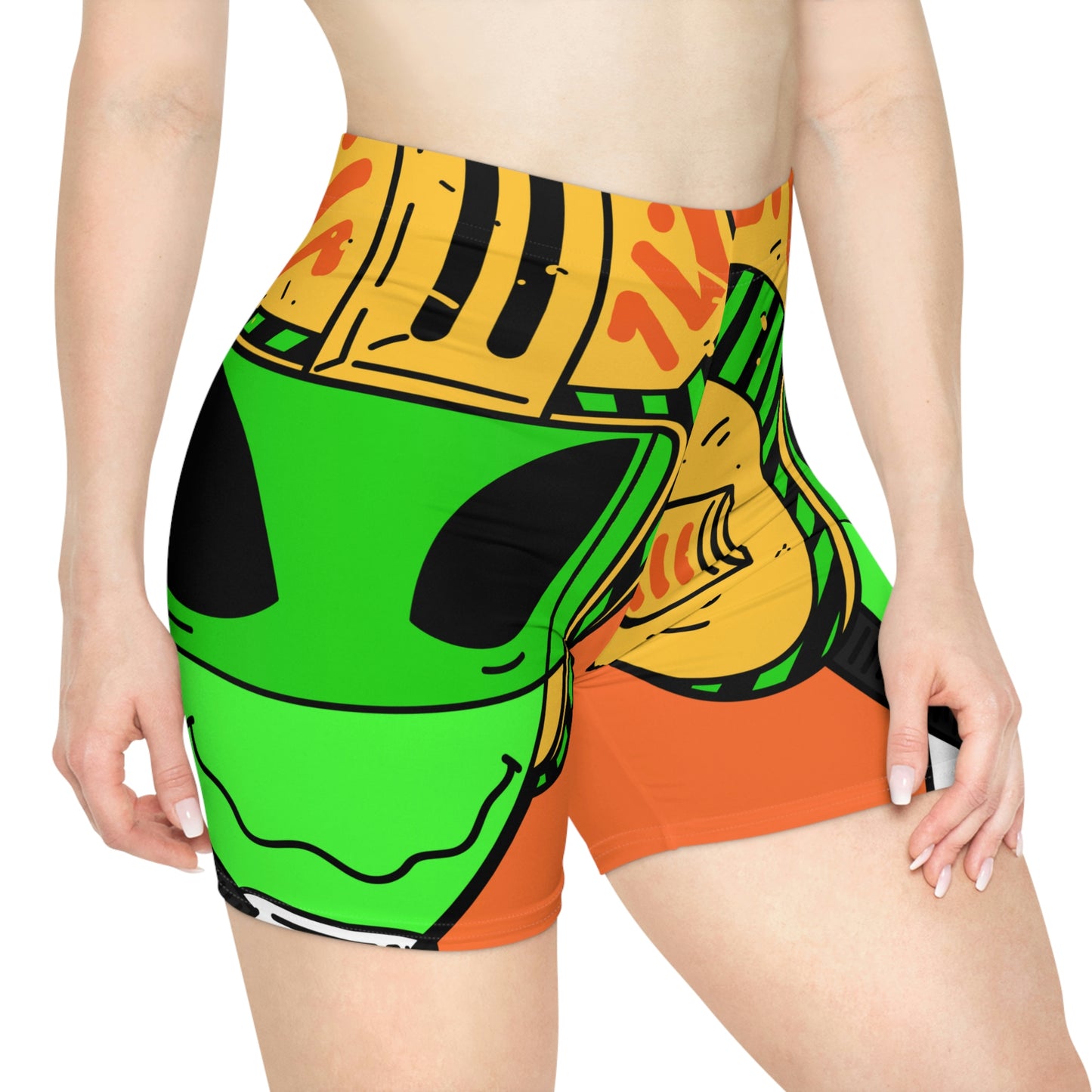 Alien Green Sporty Women's Biker Shorts (AOP)