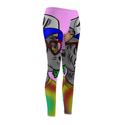 Valentine Heart Wolf Werewolve Tiedye Women's Cut & Sew Casual Leggings