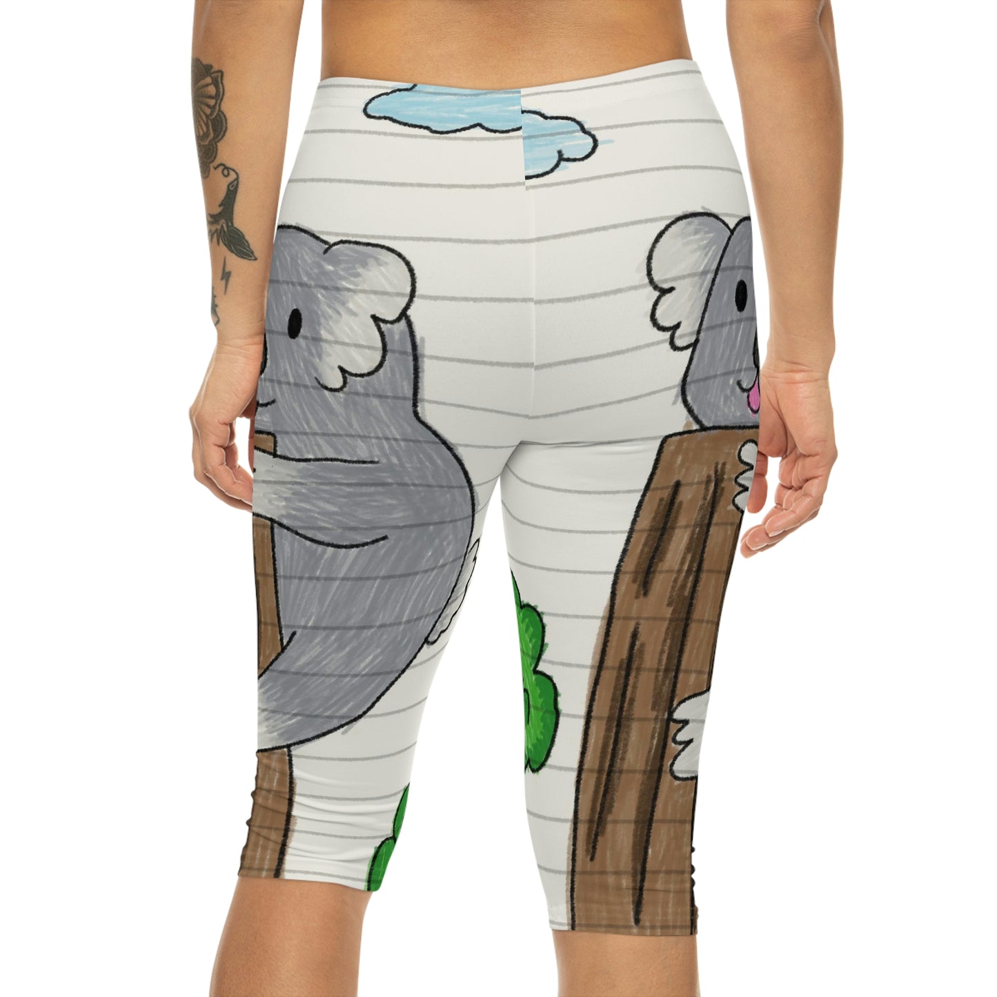 Koala Bear Animal Tree Climber Women’s Capri Leggings (AOP)