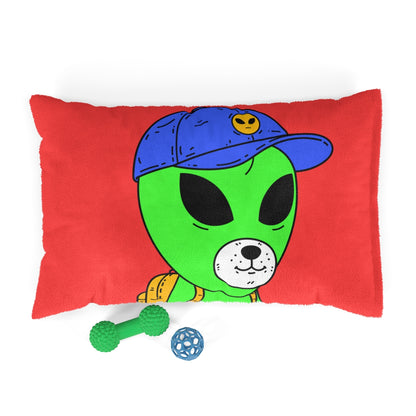 White Dog Bear Mouth Alien Green Visitor Yellow Backpack Blue Visi Hat Pet Bed