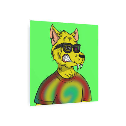 Wolve Cyborg Tie Dye Wolf Shirt Yellow Fur Cool Sun Glasses Metal Art Sign