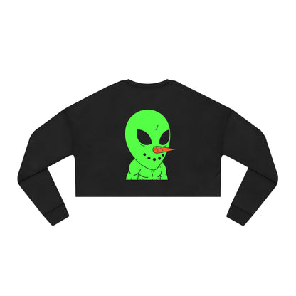 Veggie Visi Alien Vegetable Visitor Women's Cropped Sweatshirt