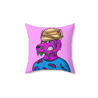 Cyborg Werewolf Ripped Blue Shirt Purple Fur Spun Polyester Square Pillow