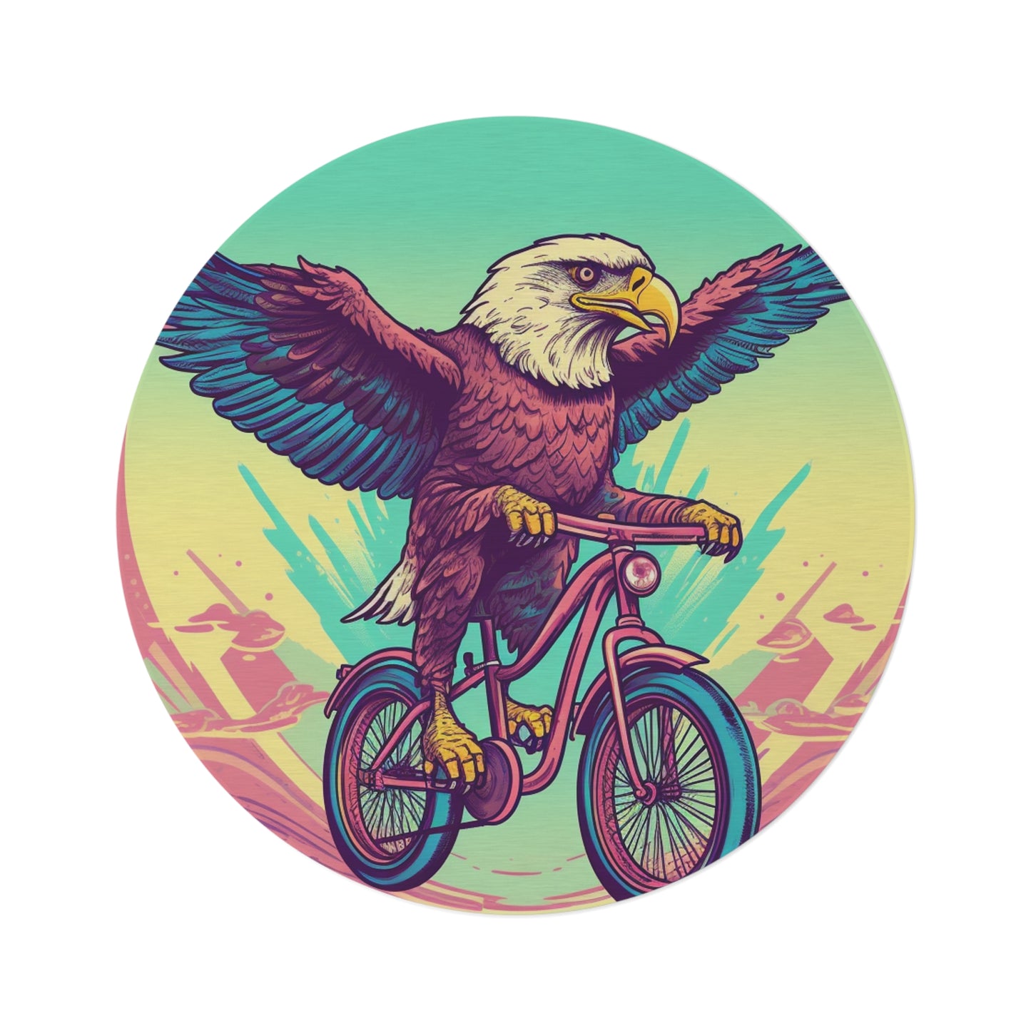 Bicycle Bike American Eagle Biker Graphic Round Rug