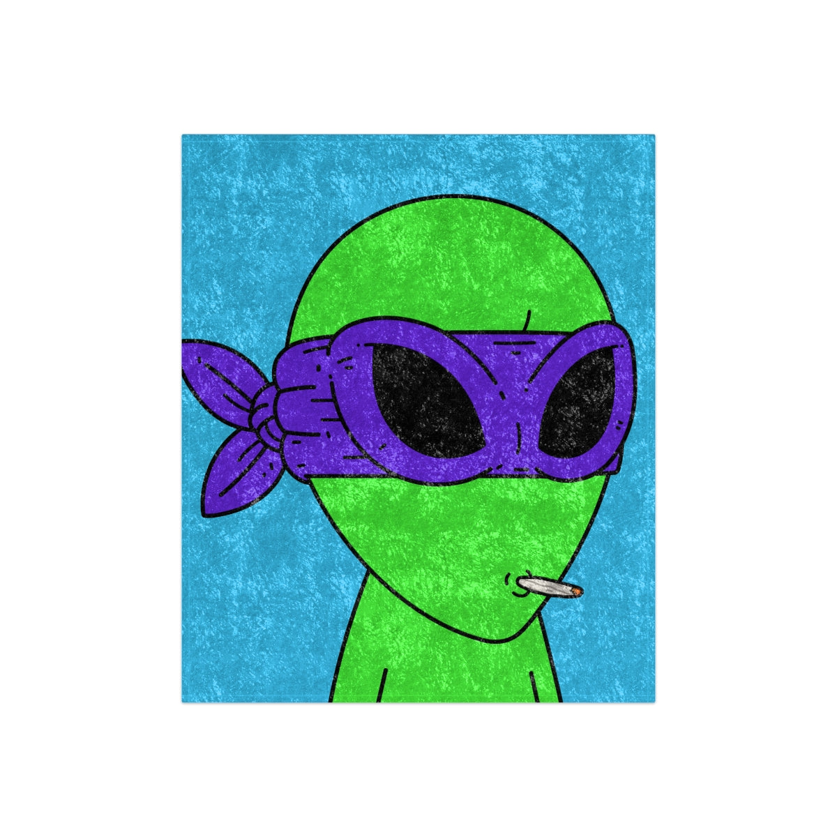 White Whistle Mouth Green Visitor Purple Ninja Mask Alien Crushed Velvet Blanket - Visitor751