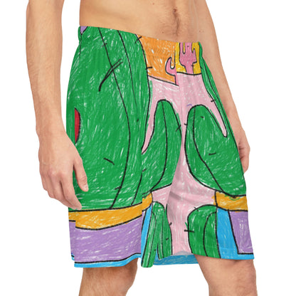 Pantalones cortos de baloncesto con estampado de luchador de sumo Desert Cactus (AOP) 