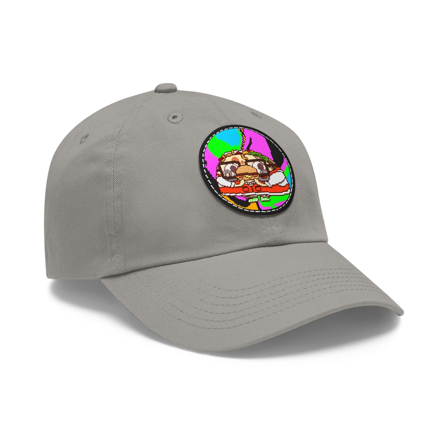 Burger Cooked Hungry Taco Dad Hat with Leather Patch (Round)