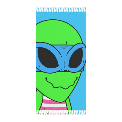 Blue Ninja Superhero Striped Shirt Alien Green Visitor Boho Beach Cloth