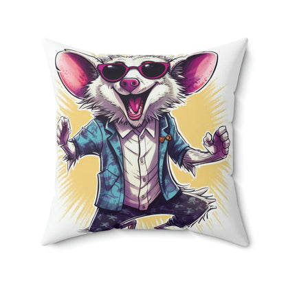 Joyous Opossum Cartoon Anime Design Spun Polyester Square Pillow