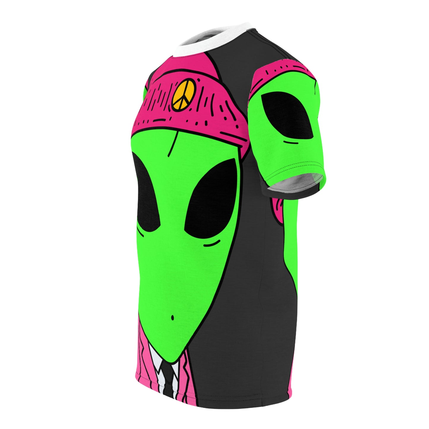 Alien in Peace Hat Business Pro Visitor Outerspace Unisex AOP Cut & Sew Tee