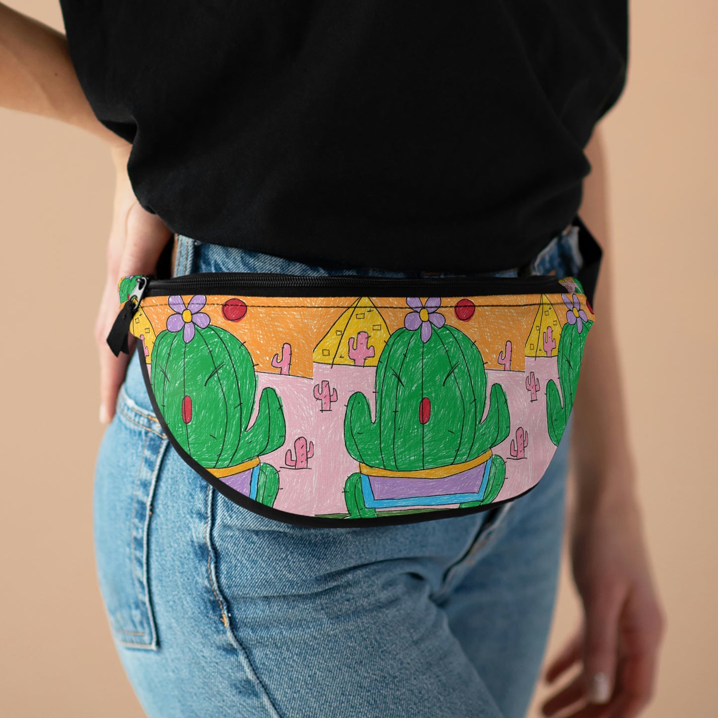 Desert Cactus Sumo Wrestler Graphic Fanny Pack