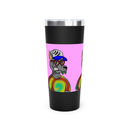 Valentine Heart Wolf Werewolve Tiedye Copper Vacuum Insulated Tumbler, 22oz