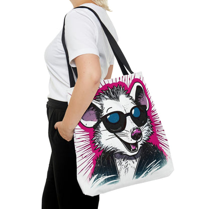 Retro Happy Opossum Graphic Tote Bag (AOP)