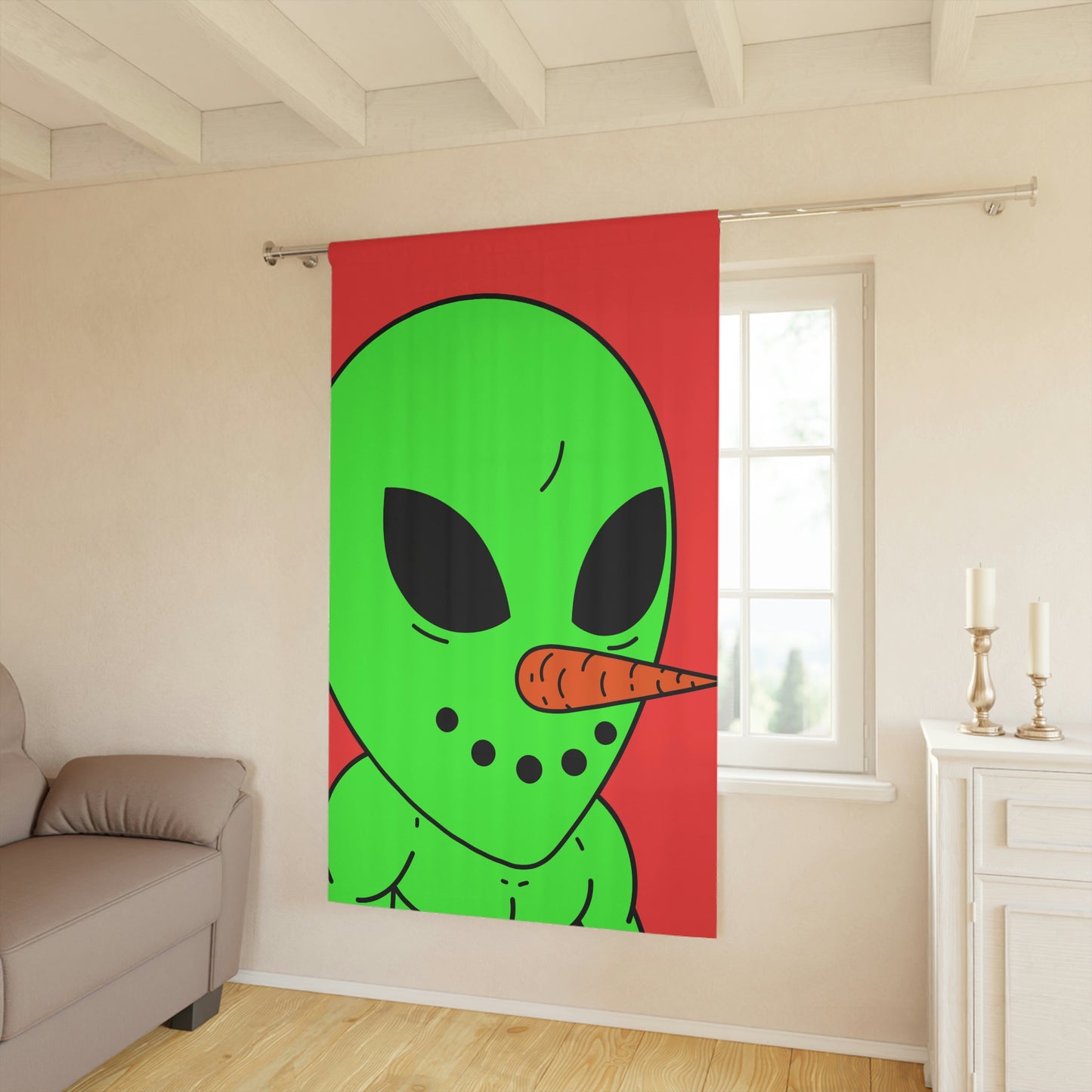 Veggie Visi Alien Vegetable Visitor Window Curtains (1 Piece)