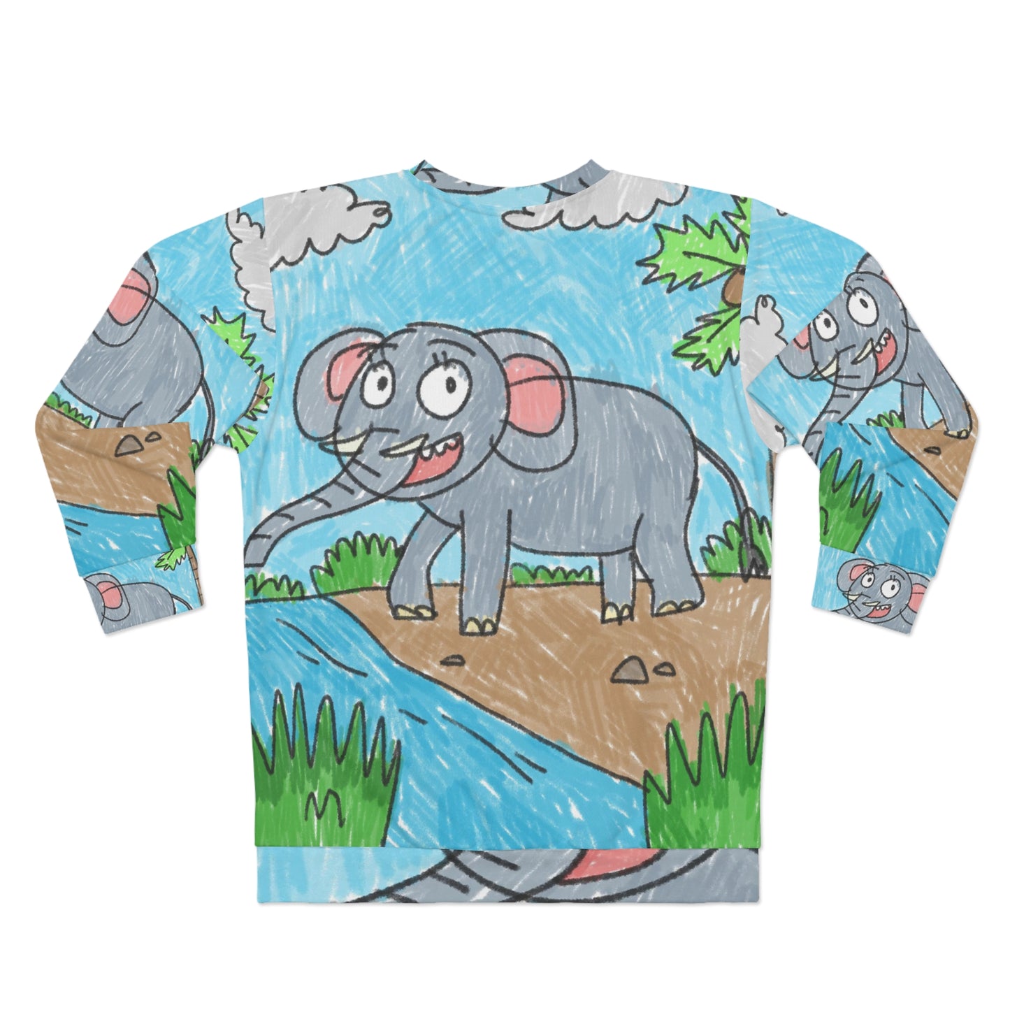 Elefante Elephant King Safari Animal AOP Unisex Sweatshirt