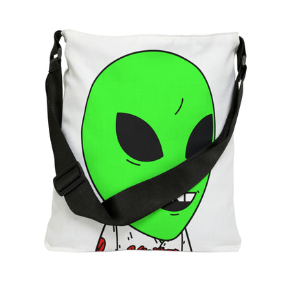 Alien Green Sporty Adjustable Tote Bag (AOP)