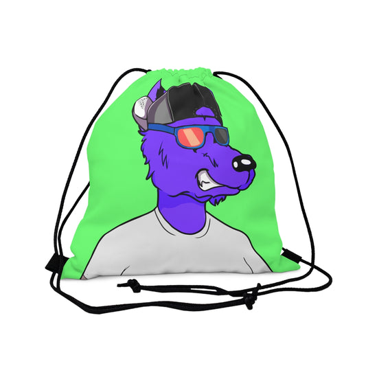 Wolf Cyborg Sombrero al revés Camiseta blanca en blanco Gafas de sol al aire libre Mochila saco