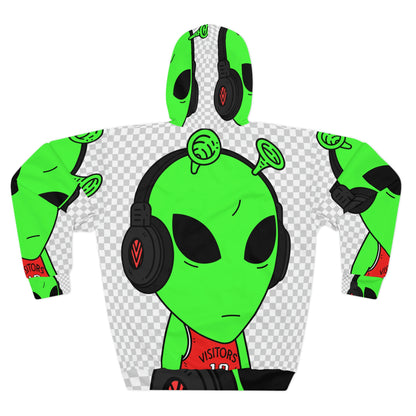 Auriculares Música Podcast Future Scifi Alien AOP Sudadera con capucha unisex 