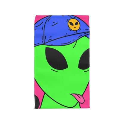 Green Alien Bomb Wield Hand Blue Visi Hat Visitor Polyester Lunch Bag