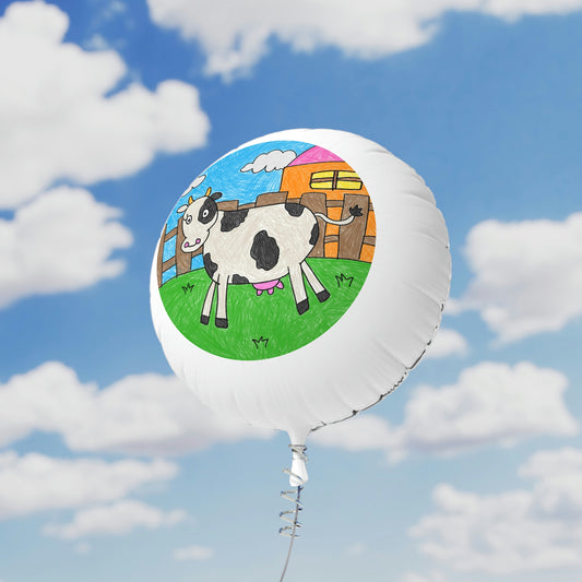 Globo de helio Mylar con personaje animal de granero de granja de vaca Moo