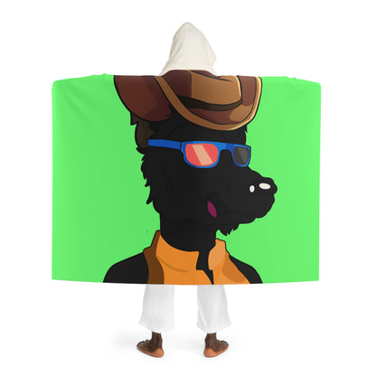 Cyborg Wolf Puffy Jacket Puffy Jacket Cowboy Hat Hooded Sherpa Fleece Blanket