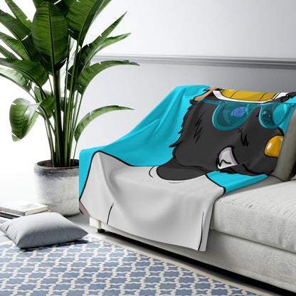 Gold Standard Wolf Cyborg Wolve Sherpa Fleece Blanket