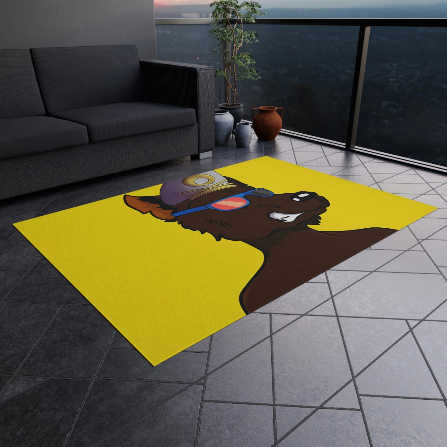 Dog Ship Yacht Captain Werewolf Cyborg Outdoor Rug