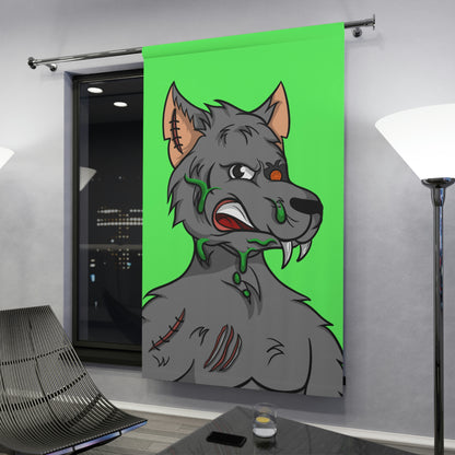 Wolf Grey Cyborg Animal Werewolve Window Curtains (1 Piece)