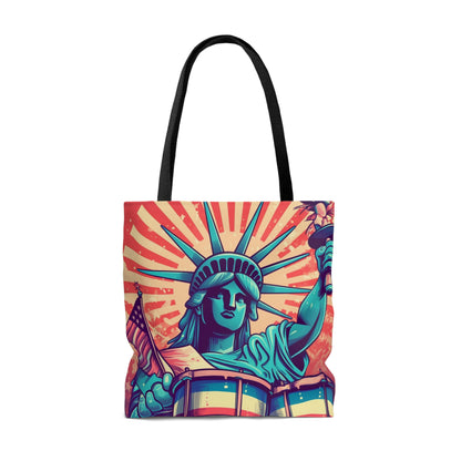 Estatua de la Libertad Drum Player Music USA Style Tote Bag (AOP) 