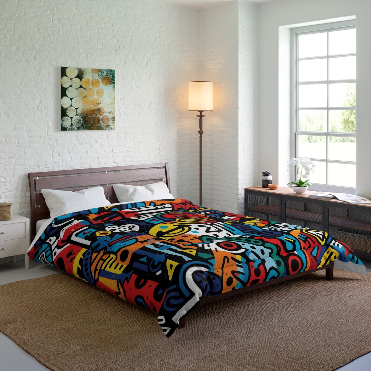 Street Art Inspired Bold Graffiti & Urban Motifs Design Comforter