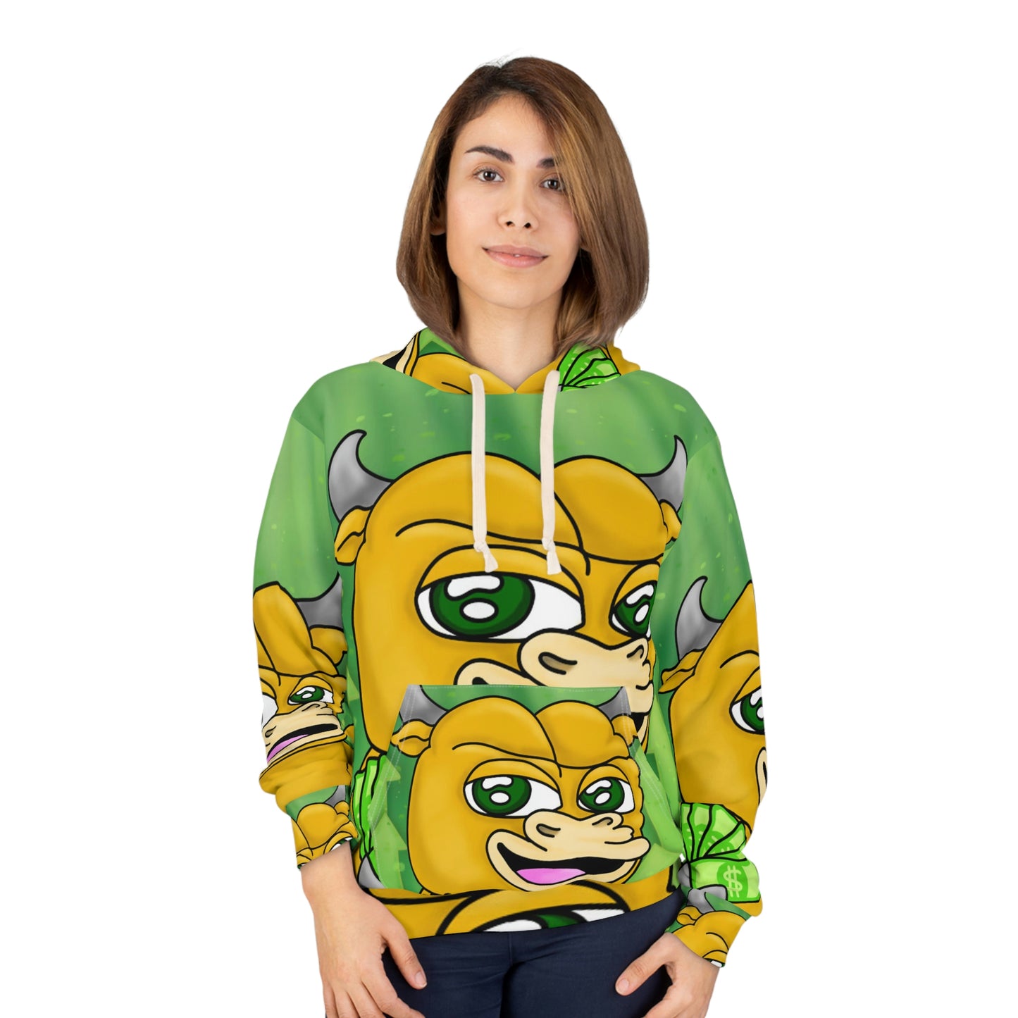 Bull Run Money Bear Market Graphic AOP Unisex Pullover Hoodie