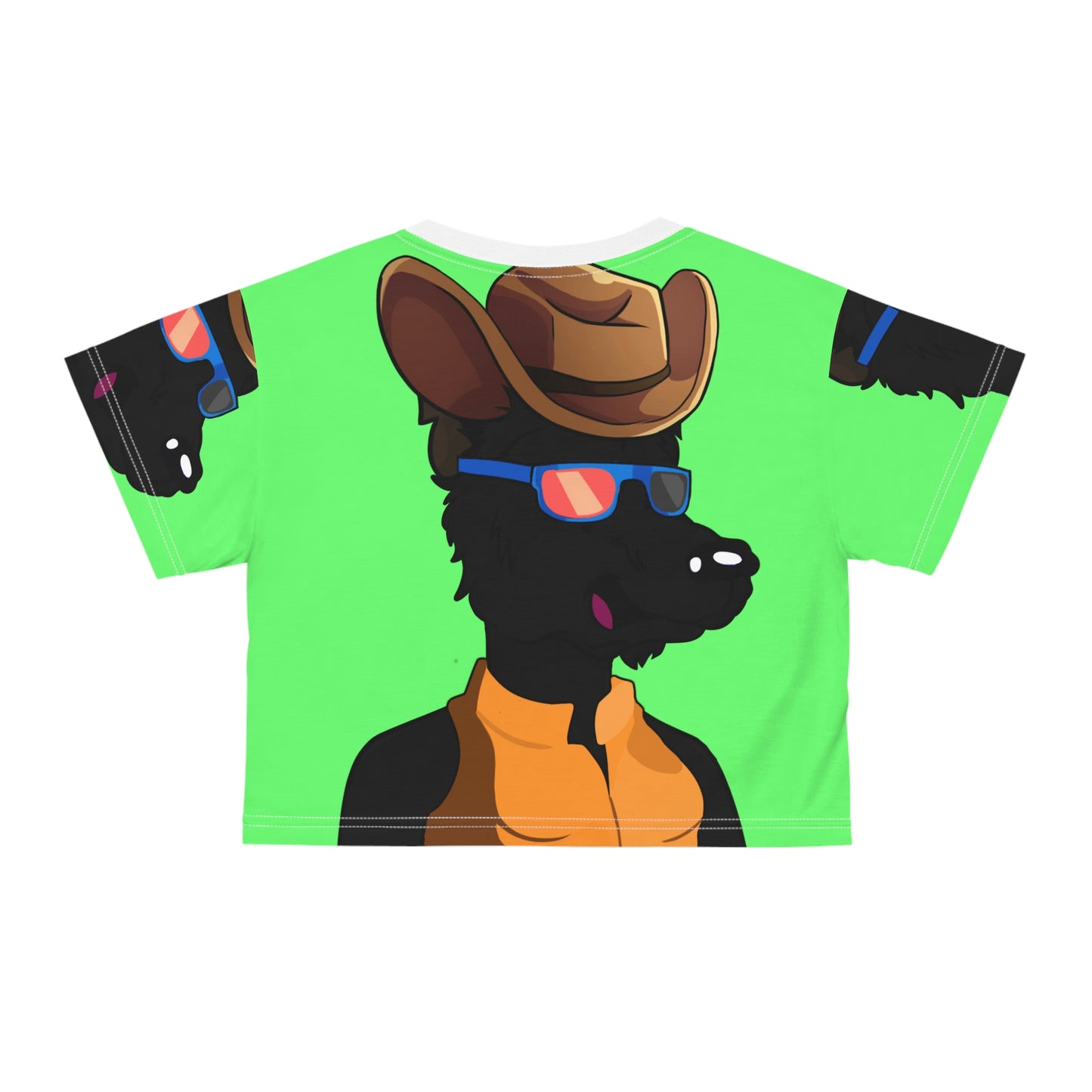 Cowgirl Wolf Cyborg Wolve AOP Crop Tee