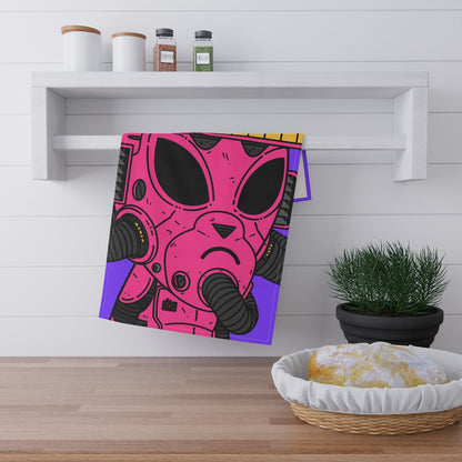 Armored Pink Future Alien Cyborg Machine Visitor Kitchen Towel