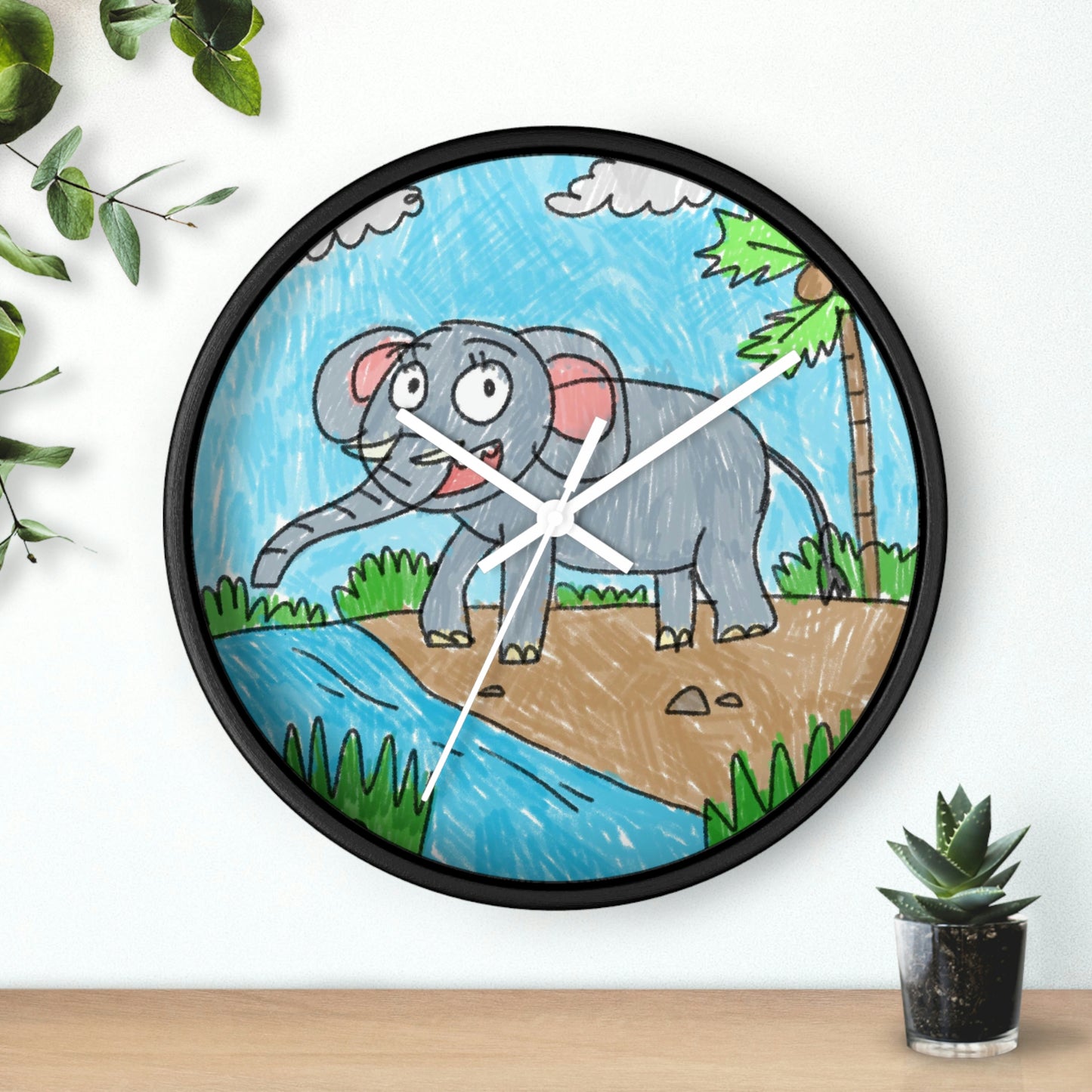 Elefante Elephant King Safari Animal Wall clock