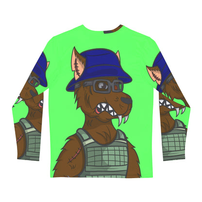 Scifi Wolf Anime Army Men's Long Sleeve AOP Shirt