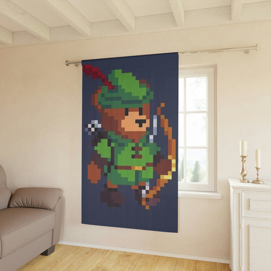 Robin Hood Hat Archer Bear Window Curtains (1 Piece)
