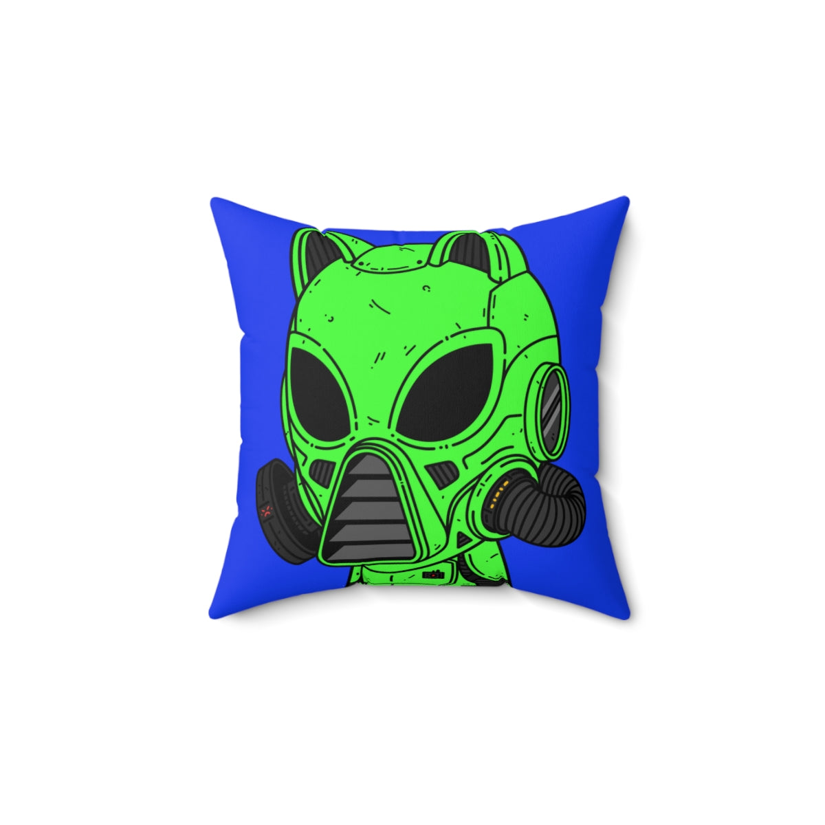 Armored Green Future Alien Cyborg Machine Visitor Spun Polyester Square Pillow