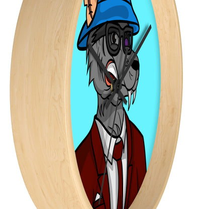 Maroon Business Suit Werewolf Wall clock